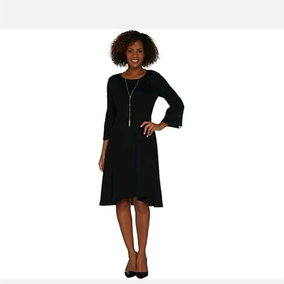 Halston Ponte Fit and Flare Bell Sleeve Dress NWOT - Picture 12 of 12